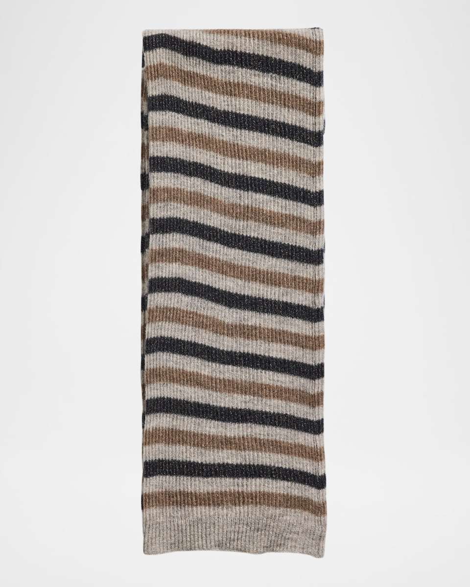 Striped Mohair Blend-Scarf